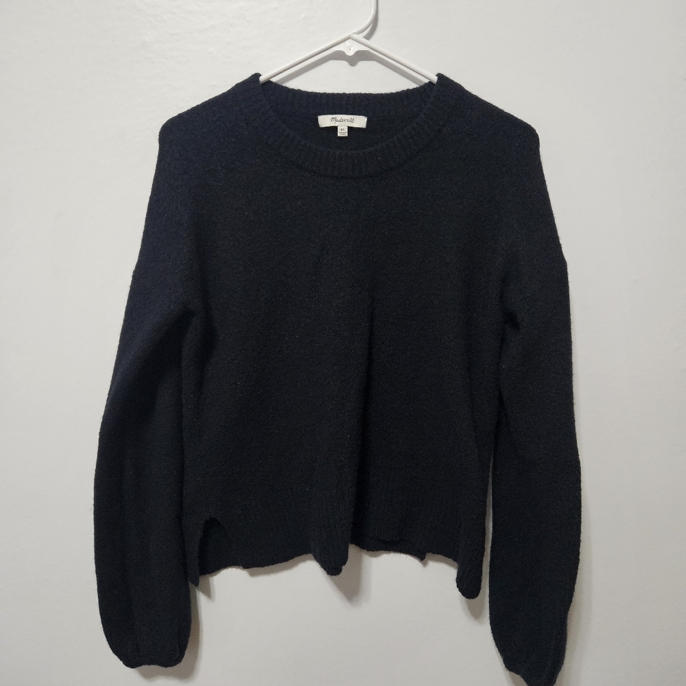 MADEWELL  Women’s Black Bell Sleeve Blouse Top Wool Blend XS